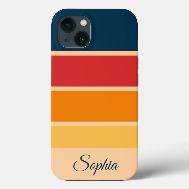 Playful Retro Rainbow Stripes for Custom Product Case-Mate iPhone Case (Back)