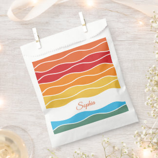 Playful Retro Rainbow Stripes for Custom Product Favour Bag