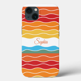 Playful Retro Rainbow Stripes for Custom Product iPhone 13 Case
