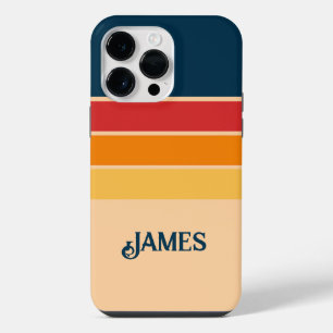 Playful Retro Rainbow Stripes for Custom Product iPhone 14 Pro Max Case