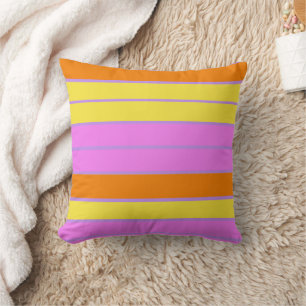 Playful Retro Rainbow Stripes for Custom Product Throw Pillow