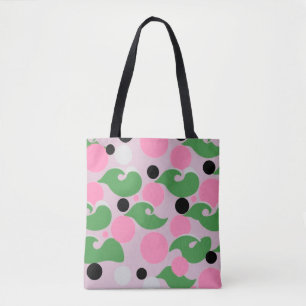 Playful Retro Swirl Pattern Tote Bag