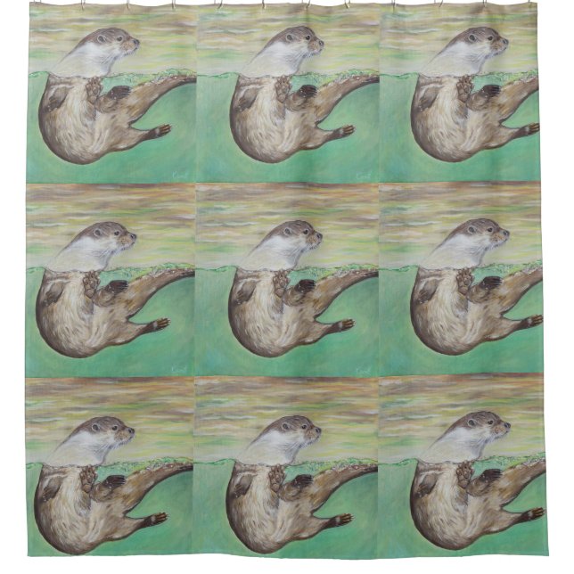 Playful River Otter Painting (Front)