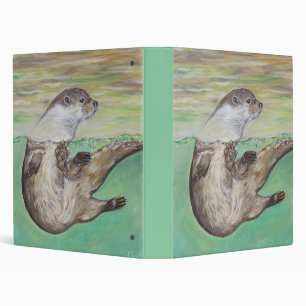 Playful River Otter Painting Binder