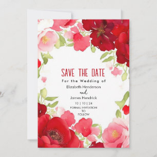 Playful Romance Crimson Red Digital Wedding Invitation