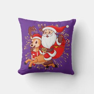 **"Playful Santa Claus Design – Fun and Festive Ch Throw Pillow