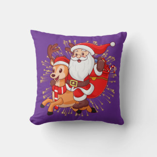 **"Playful Santa Claus Design – Fun and Festive Ch Throw Pillow
