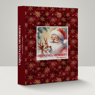 Playful Santa Rudolph Xmas Memory Book Binder