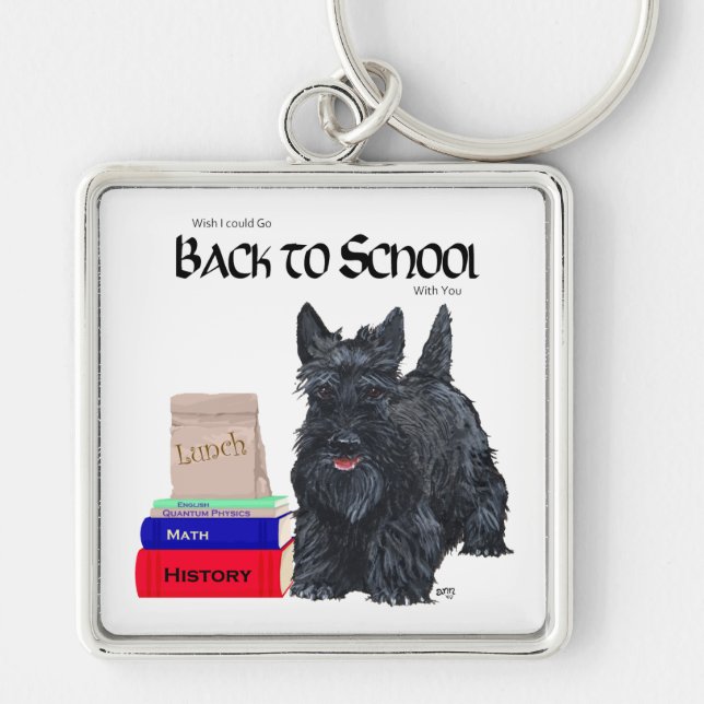 Playful Scottie Back to School Keychain (Front)