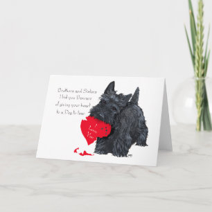Playful Scottish Terrier Valentine Card