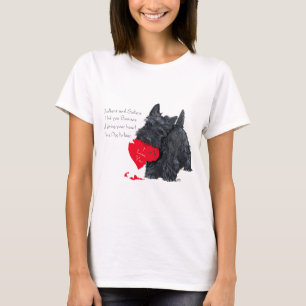 Playful Scottish Terrier Valentine Lament T-Shirt