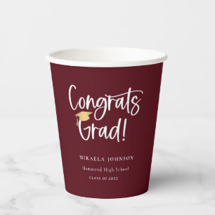 Playful Script Graduation Party Paper Cups