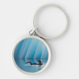 Playful Sea Otter Keychain