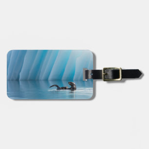 Playful Sea Otter Luggage Tag