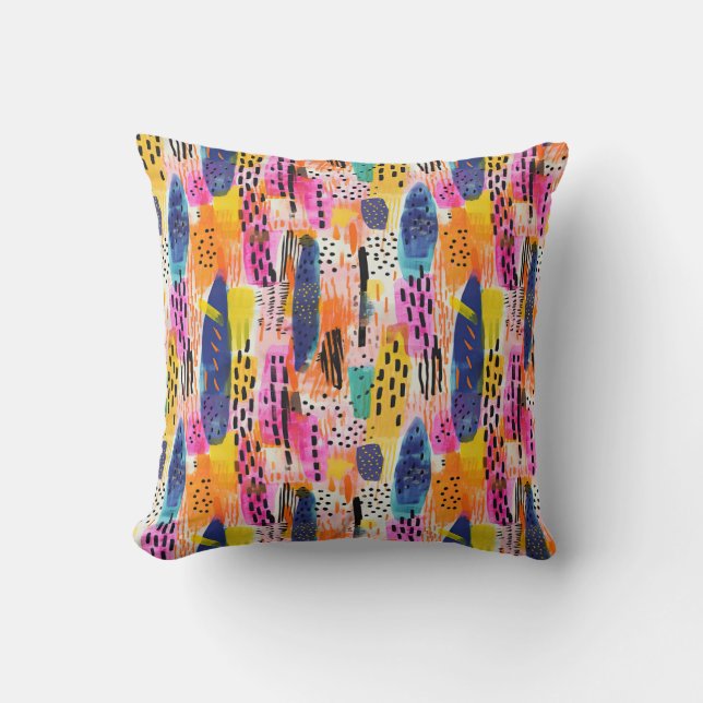 Playful Shapes Pattern Throw Pillow (Front)