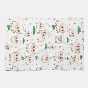 Playful Sheep Pattern Kitchen Towel