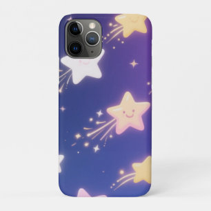 Playful Shooting Stars Pattern,Glowing Celestial iPhone 11 Pro Case