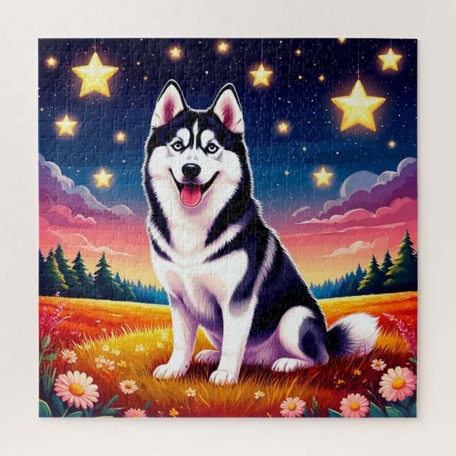Playful Siberian Husky Jigsaw Puzzle (Vertical)