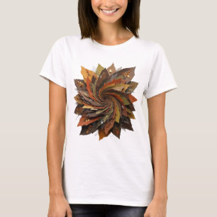 Playful Silver AUTUMN LEAVES Bold Design T-Shirt