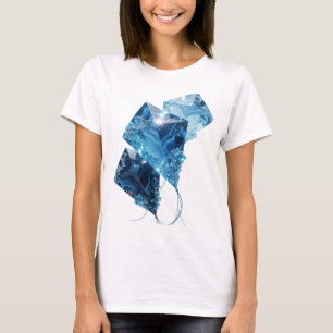 Playful Silver BLUE ICE PYRAMIDS Statement Design T-Shirt