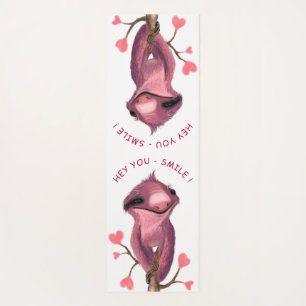 Playful Sloth Yoga Mat Smile - Your Text - Colors