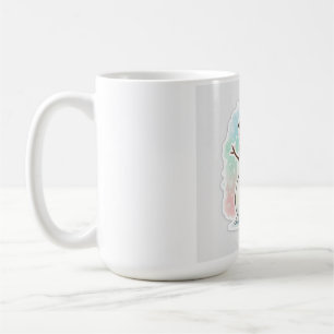 Playful Smiling Snowman Sticker Illustration Winte Coffee Mug