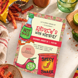 Playful Spicy Food Birthday Party Invitation