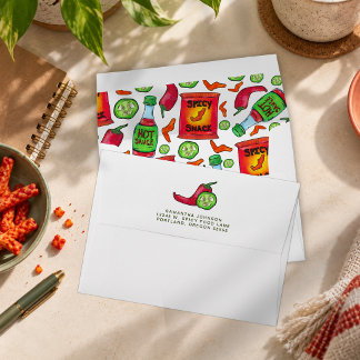 Playful Spicy Food Pattern Envelope