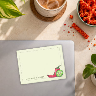 Playful Spicy Red Chile Pepper & Jalapeño Post-it Notes