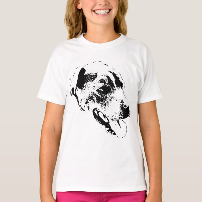 Playful Spirit Pitbull Mix Portrait Tee (Front)