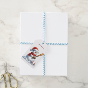Playful Sporty Snowman  Gift Tags