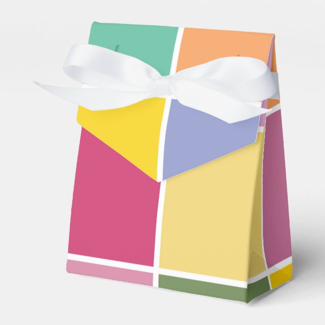 Playful Springtime Checkers  Favor Box (Front Side)