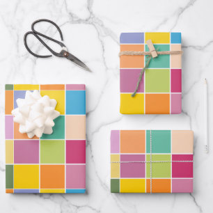 Playful Springtime Checkers  Wrapping Paper Sheet