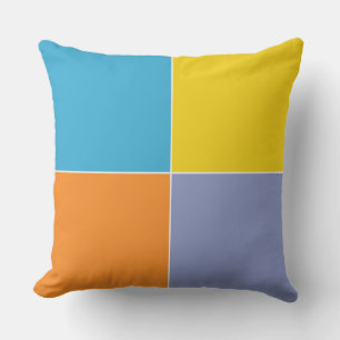 Playful Springtime Easter Squares Throw Pillow