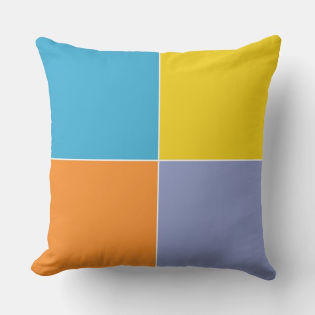 Playful Springtime Easter Squares Throw Pillow (Front)