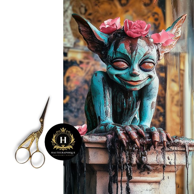 Playful Sprite Gothic Paris Gargoyle Decoupage  Tissue Paper (Creator Uploaded)