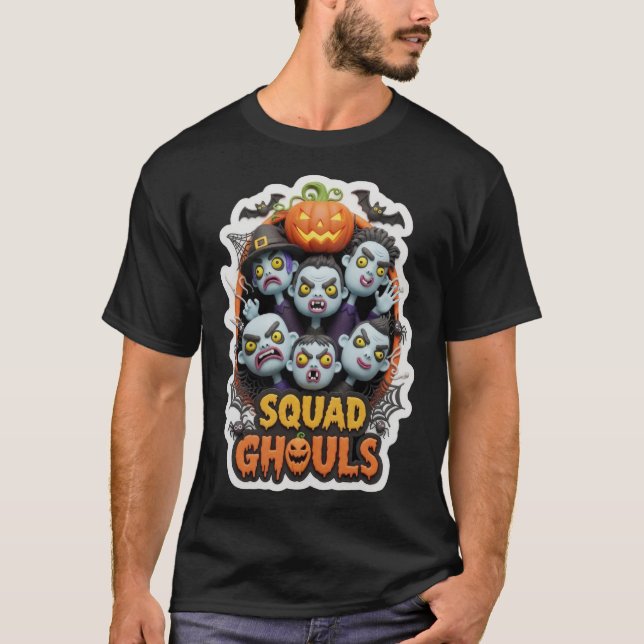 Playful Squad Ghouls illustration for Halloween wi T-Shirt (Front)