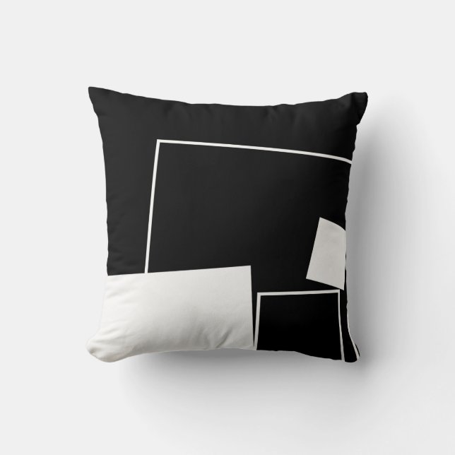 Playful Squares Abstract Modern Pillow (Front)