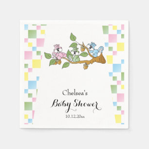 Playful Squirrel Baby Shower Theme Napkin