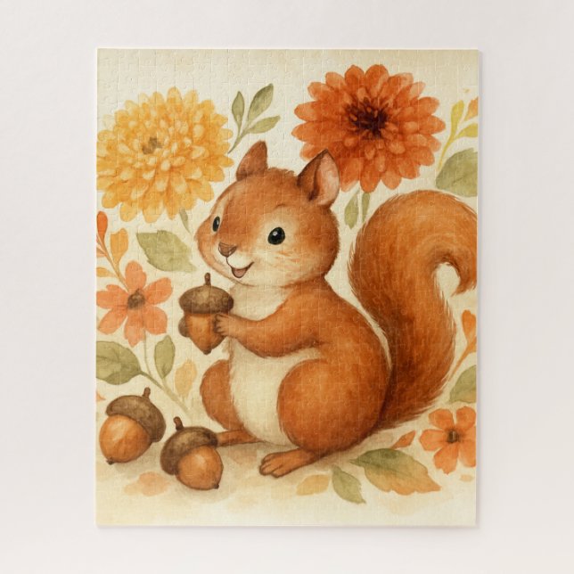 Playful Squirrel in Autumn Jigsaw Puzzle (Vertical)