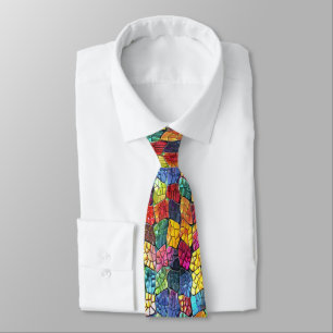 Playful Stained Glass Charm Tie