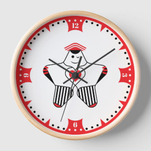 Playful Star Character With Heart Clock