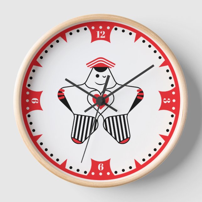 Playful Star Character With Heart Clock (Front)