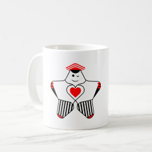 Playful Star Character With Heart Coffee Mug
