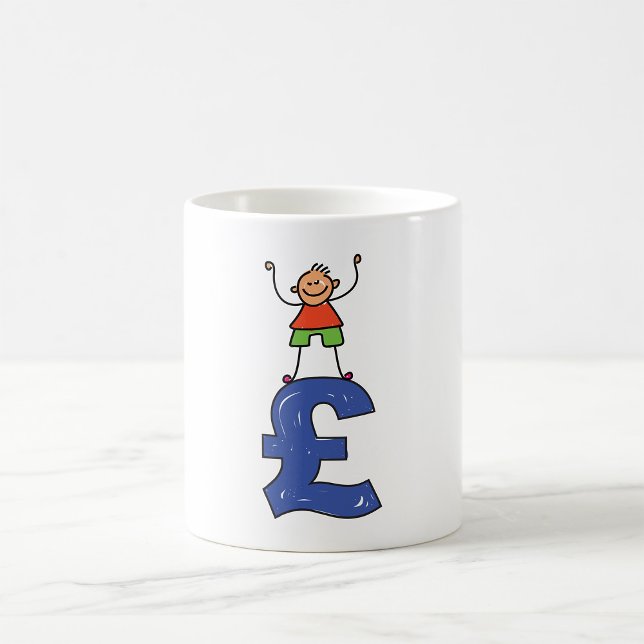 Playful Stick Figure Standing on Pound Coffee Mug (Creator Uploaded)