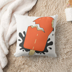 Playful Summer Bite, Bold Popsicle Vibes Throw Pillow