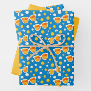 Playful Summer Sunglasses Pattern Wrapping Paper Sheet