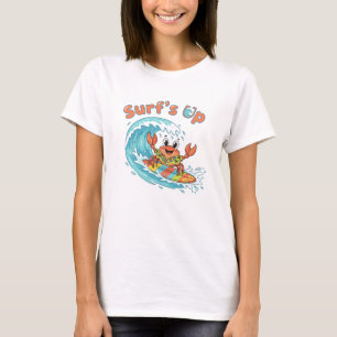Playful Surfing Crab Design - Beach Vibes Graphic T-Shirt