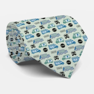 Playful Tiny Toy Trucks Mint Green Tie