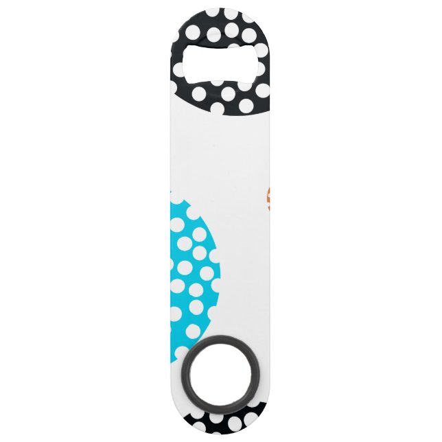 Playful, trendy, cool, fun, modern dotted circles bar key (Front)